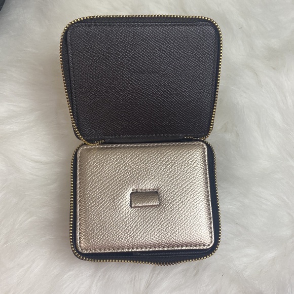 COACH Jewelry/ Travel Box Metallic Gold/ Brown (NWOT) - Picture 2 of 6